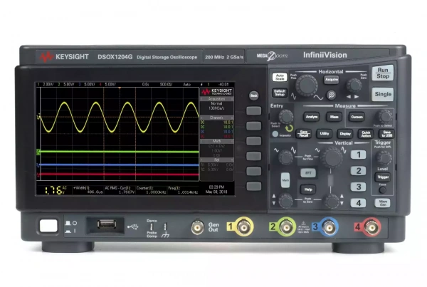 DSOX1204G – Осциллограф, 70/100/200 МГц, 2 Гвыб/с, 4 канала, с генератором